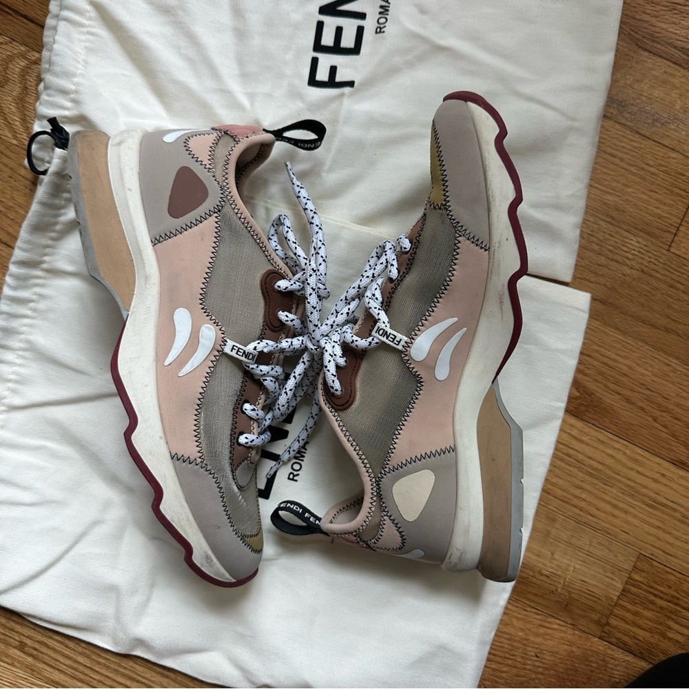 FENDI Technical Mesh Lycra FFreedom Patchwork Sneakers - Picture 7 of 9